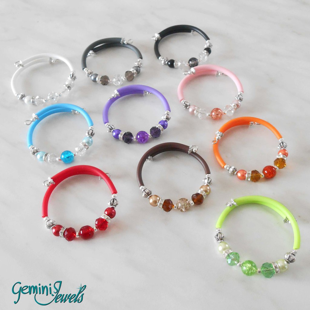 Bracciale Charm Macaron Donna TOOLATE - In Caucci&ugrave; Con Perle E Strass, Made In Italy, Regalo Elegante