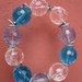Bracciale elastico pietre trasparenti,azzurre e blu