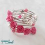 Bracciale armonico con roselline in fimo rosa