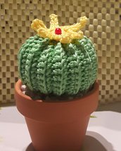 Cactus fiorito all' uncinetto