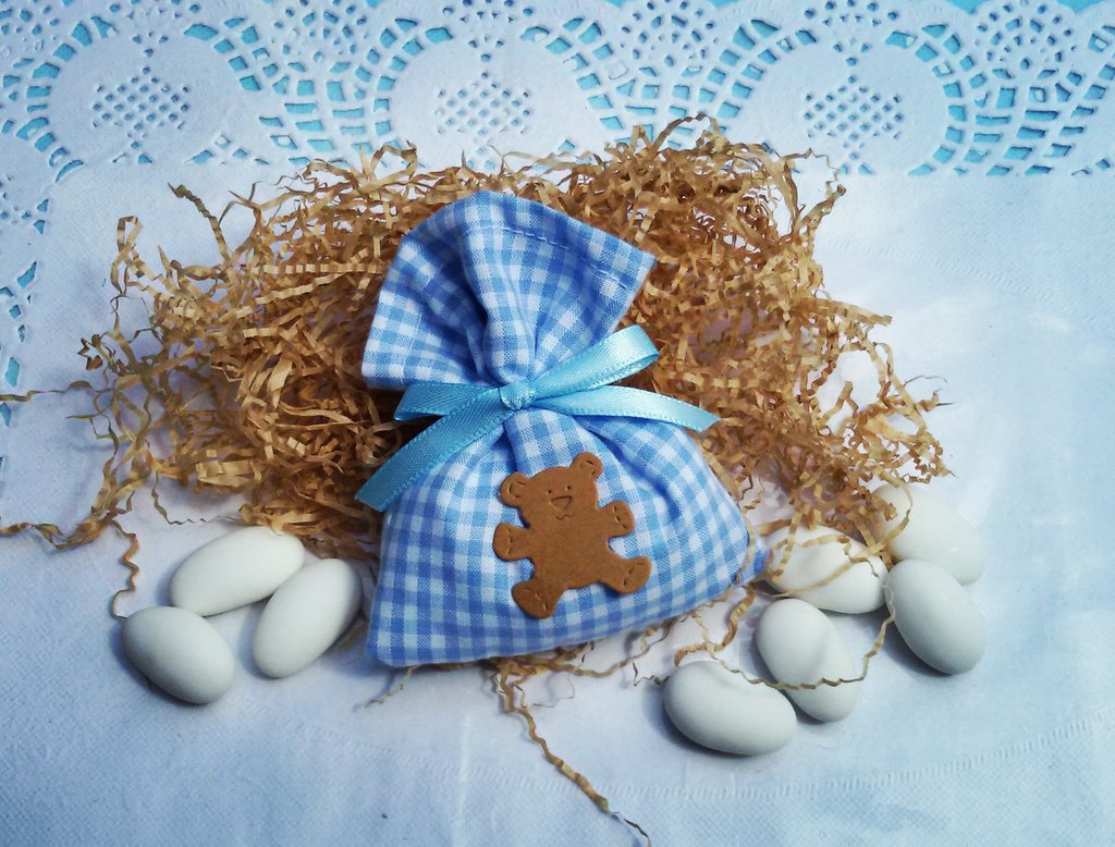 Sacchetto con confetti "Nascita celeste" Feste Bomboniere di