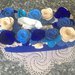Scatola di feltro porta box per fazzoletti di carta rettangolare, blu con fiori sul blu e azzurro