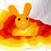 Copertina neonato tonda coniglietto tonalità dell'arancione