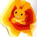 Copertina neonato tonda coniglietto tonalità dell'arancione
