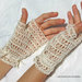 Accessori sposa - guanti senza dita ad uncinetto color crema - matrimonio romantico