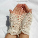 Accessori sposa - guanti senza dita ad uncinetto color crema - matrimonio romantico