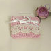 Portafedi - piccolo cuscino ad uncinetto in rosa antico con bordura  avorio - matrimonio romantico