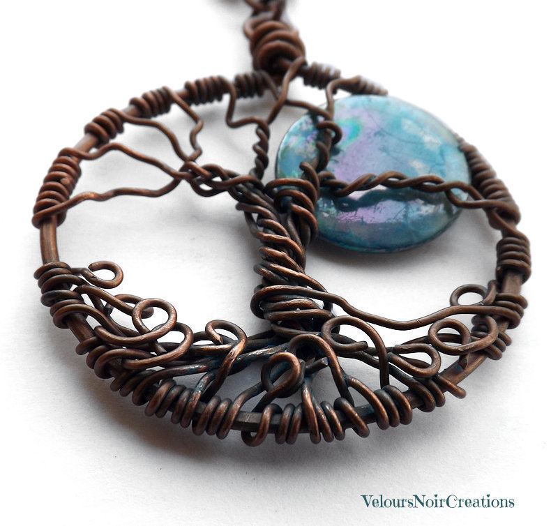 Ciondolo Lunare In Ossidiana Nera Con Albero Della Vita - Foto 4