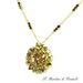 Collana corona d’alloro con pendente rivoli cristalli Swarovski toni oro fatta a mano - Alloro