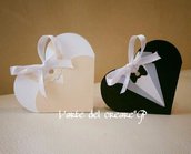 Scatola bomboniera (0,80pz)sacchetto porta-confetti matrimonio nozze sposi cuore