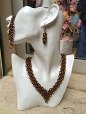 Parure chainmail color bronzo