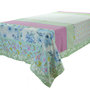 Tovaglia patchwork verde rosa lino e cotone