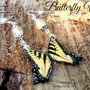 Orecchini ali di farfalla agate S925 nero giallo