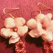 Orecchini con fiore rosa chiaro effetto ghiaccio con cristalli Swarosky rosa