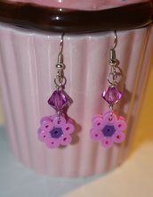 orecchini fiore hama beads