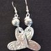 orecchini pendenti in alluminio a cuore fatti a mano argento