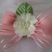 Bomboniera fiocco di iuta con fiore rosa e bianco