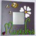 Apine con Margherita e Coccinella portafortuna - specchio cornice Malma (NERA o BIANCA ) personalizzato con nome