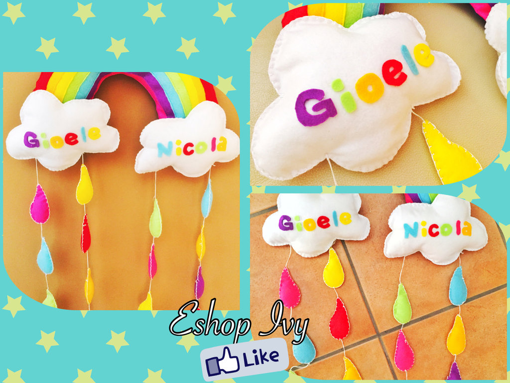 Orsacchiotto Rainbow Luminoso Personalizzato Mumbles 28cm Con Nome E Messaggio Stampato