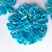 Collana regolabile con fiori azzurri e mélange fatta a mano