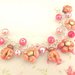 FIMO -BRACCIALE   ESTATE - colori PASTELLO antichizzati multicharms - ROSA con perle 
