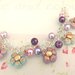 FIMO -BRACCIALE   ESTATE - colori PASTELLO antichizzati multicharms - LILLA e TURCHESE  con perle 