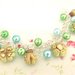 FIMO -BRACCIALE   ESTATE - colori PASTELLO antichizzati multicharms - VERDE E  con perle 