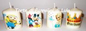 Set 4 candele laccate nomi disegni foto personalizzate idea regalo originale strass