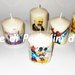 Set 4 candele laccate nomi disegni foto personalizzate idea regalo originale strass