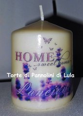 candela laccata nome disegno foto personalizzati idea regalo lavanda casa home