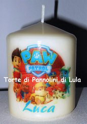 candela laccata nome disegno personalizzati idea regalo originale Paw Patrol