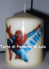 candela laccata nome disegno personalizzati idea regalo originale Spiderman