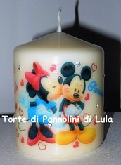 candela laccata nomi disegno personalizzati idea regalo topolino innamorati love