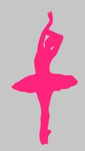 Adesivo murale fucsia Ballerina