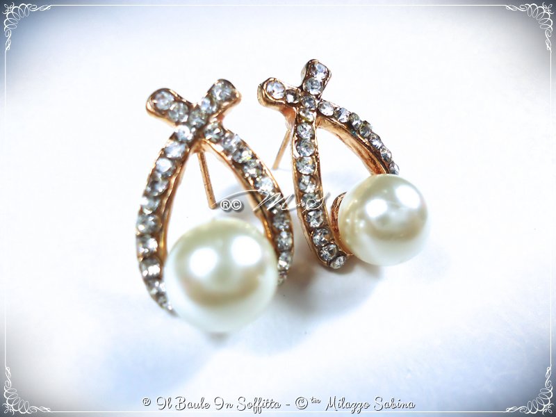 RIZILIA Orecchini A Clip In Argento Con Perla E Cristallo – Gioielli Eleganti Placcati Oro Bianco 18K, 15mm