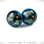 Orecchini Borchie Orecchio Rotondo Cabochon Verde Avventurina 316L Pali