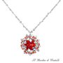 Collana corona d’alloro pendente cristallo Swarovski rosso fatta a mano regalo laurea - Alloro