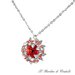 Collana corona d’alloro pendente cristallo Swarovski rosso fatta a mano regalo laurea - Alloro
