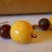 Porcelain Brown and Yellow Earrings