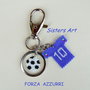 Portachiavi "10 azzurro" realizzato con perline Miyuki delica