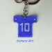 Portachiavi "10 azzurro" realizzato con perline Miyuki delica