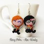 Harry Potter e Ron Wesley orecchini amigurumi uncinetto 