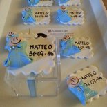 BOMBONIERA Porta confetti con bebè + nome e data battesimo/nascita