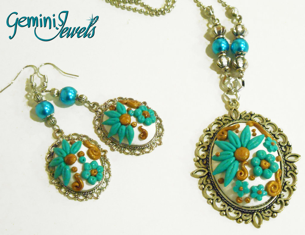 Kit Collana Fai-da-te 6 Pezzi Con Cabochon Rotondi E Ciondoli Girevoli – Con Vetro E Catene Incluse