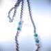 Collana color argento con Perle Bianche e Perle azzurre in Angelite
