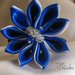 Elastico Fermaglio per capelli con fiore Kanzashi Blu e Bianco