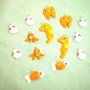 FIMO - kawaii -  un ciondolo charms  a scelta estate - il popolo del mare - arancio conchiglie pesciolini polipini