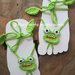 Sandali piedi nudi baby - ranocchio all'uncinetto - decorazione piede bambino - idea regalo!