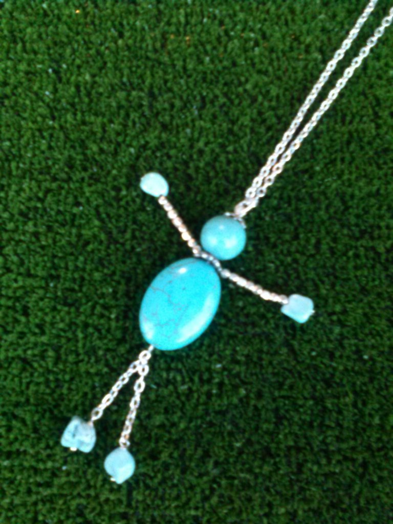 Ciondolo In Turchese Tibetano: Collana In Argento Sterling Fatta A Mano, Stile Minimalista - Italia - Foto 10