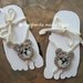 Sandali piedi nudi baby - orsetto all'uncinetto - decorazione piede bambino - idea regalo!